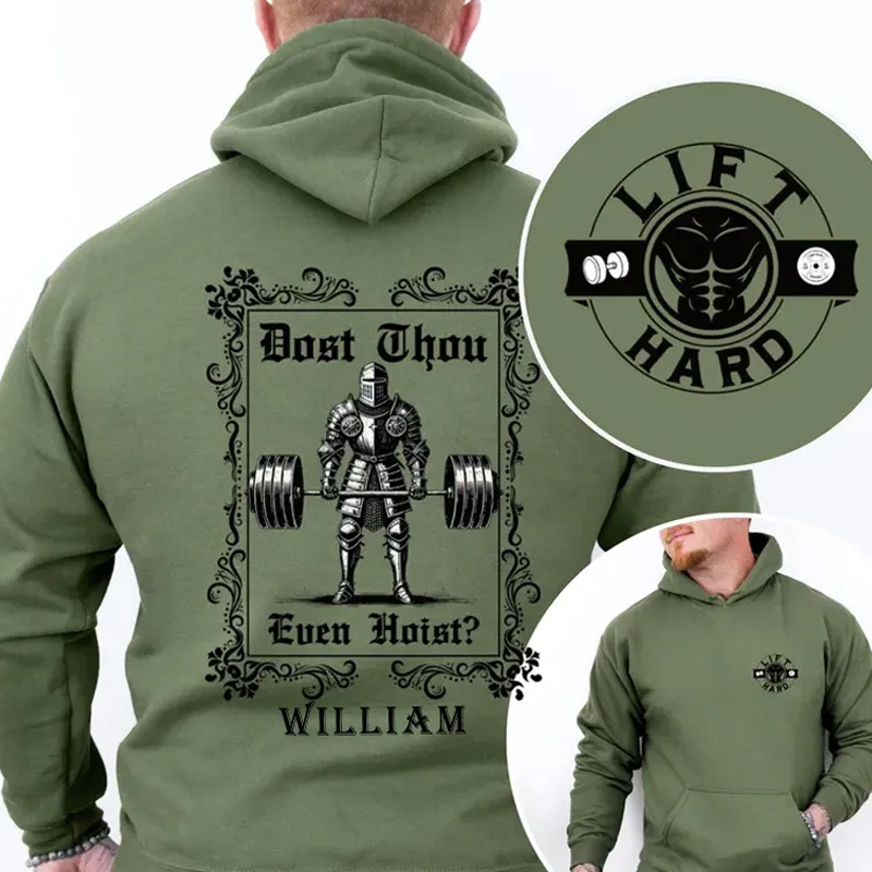 Personalized Fitness Classic Hoodies Gym Sweatshirt Dost Thou Even Hoist Funny Running Hoodie for Fitness Enthusiasts Bodybuilders and Gym Lovers