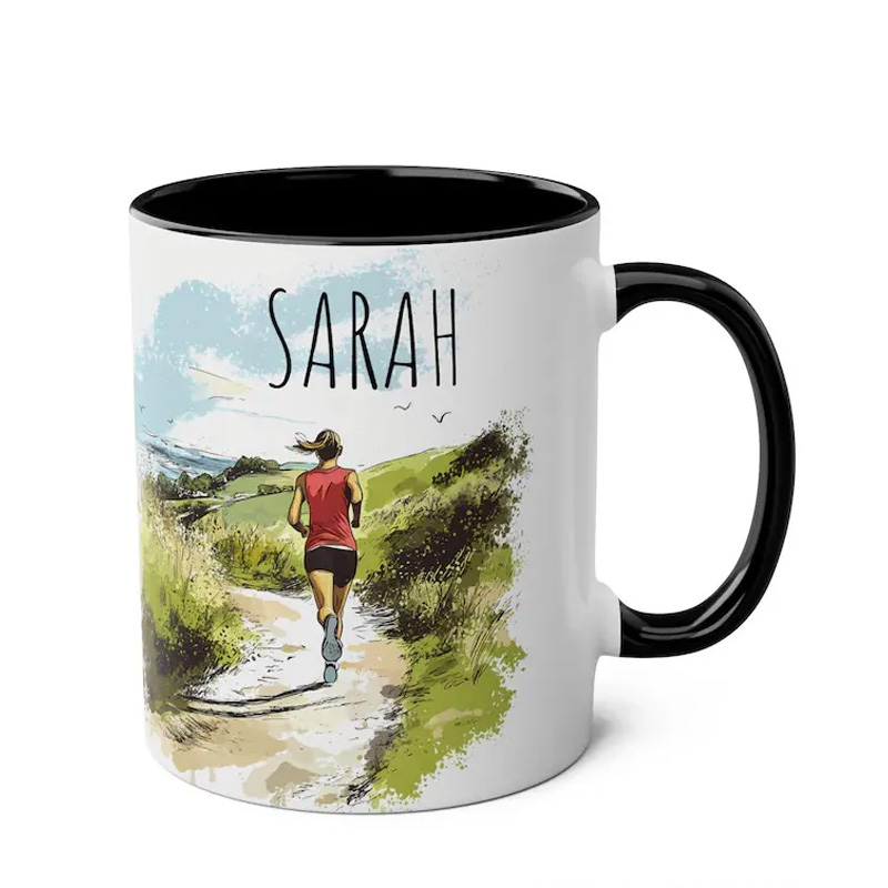 Personalized Runner  Mug with Funny Triathlon Mug Gift for Fitness Enthusiasts Bodybuilders and Gym Lovers