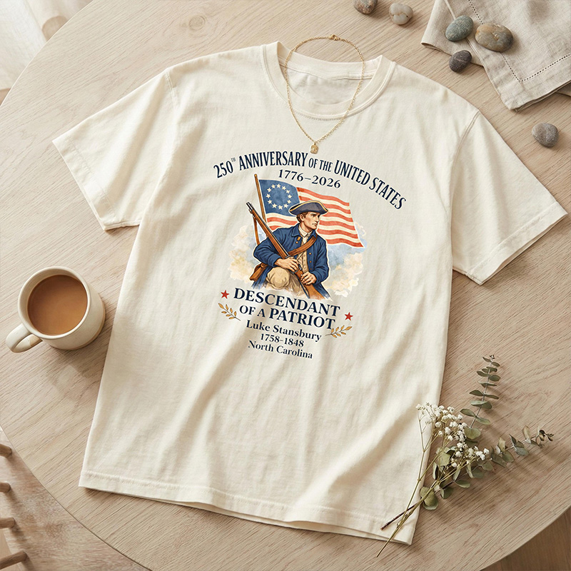 Personalized American 250th Anniversary of the United States Shirt, Descendant of a Patriot Tee