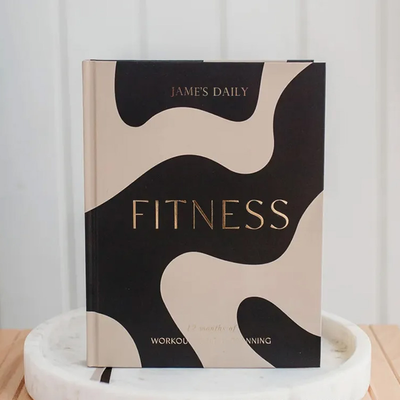 Personalized Leather Cover Notebook Daily Fitness Planner Luxury Hardback Wellness Journal Notebook Powerlifting Gift for Gym Enthusiast Fitness Lover