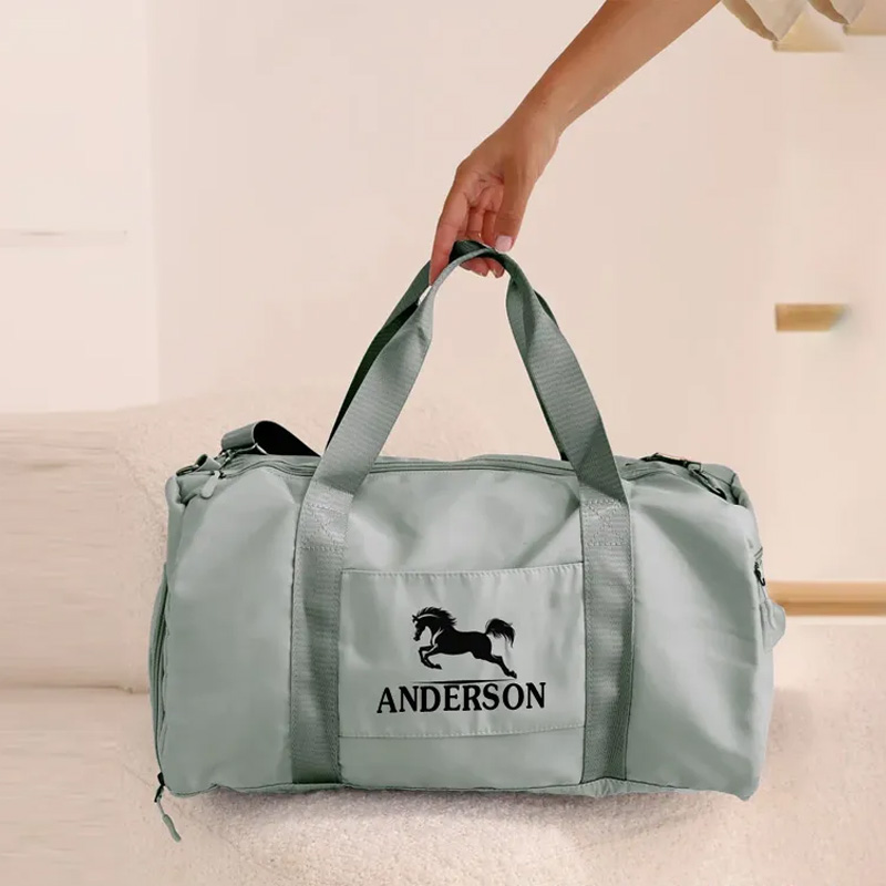 Personalized Name Horse Riding Duffle Bag Waterproof Travel Weekender Bag with Strap Equestrian Overnight Bag Gift for Horse Lovers Riding Lovers Equestrian Lovers