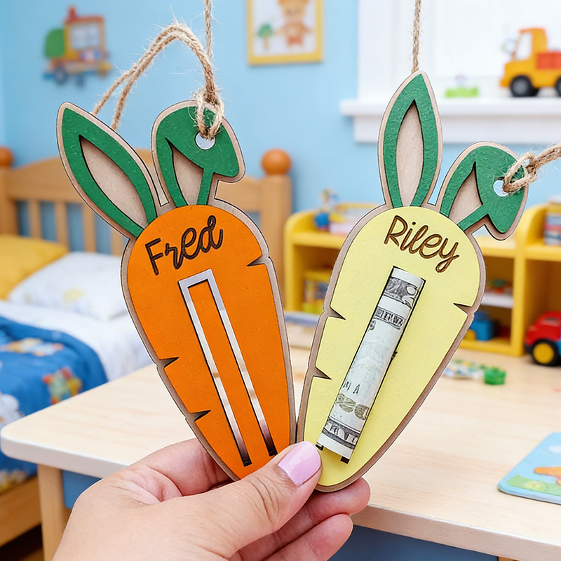 Personalized Easter Carrot Money Holder Bunny Ear Tag Cash Gift for kids Easter Tag Easter Carrot Tag Easter Cash Gift Bunny Ear Tag Easter Money Holder