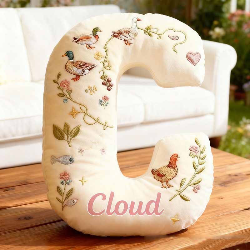Personalized Pet Lover Chickens Ducks Letter Pillow with Custom Name Graphic 3D Print