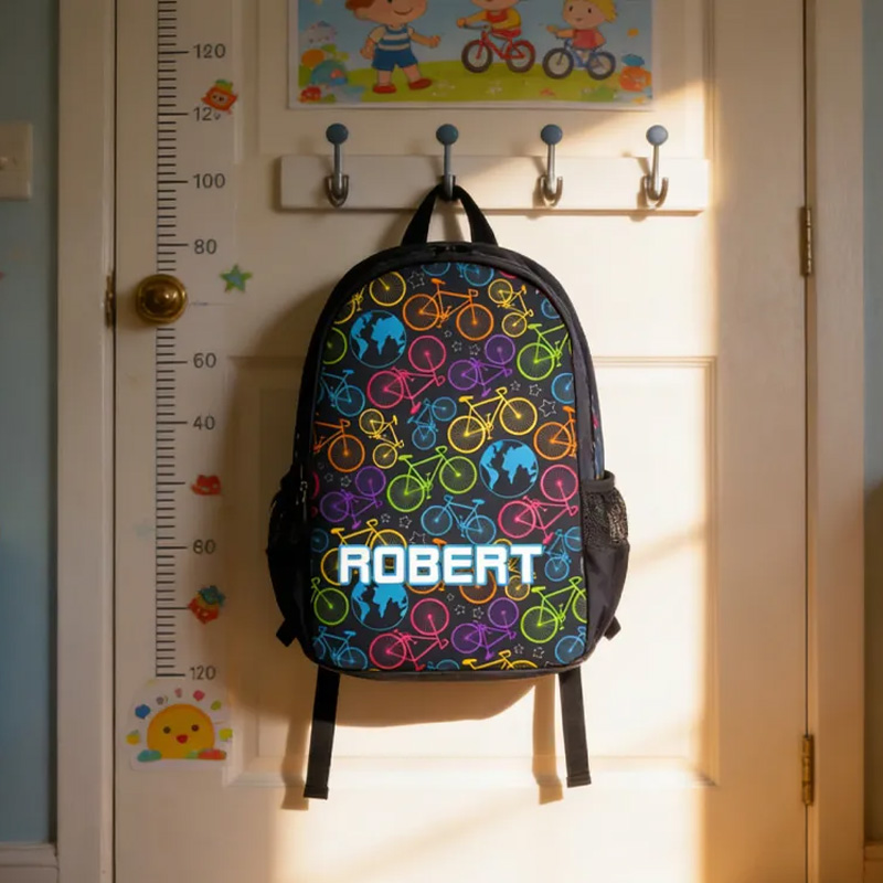 Personalized Custom Name for Kids Back to School Gift Bicycle Kids Boy And Girl Riding Bike for Riding Lovers