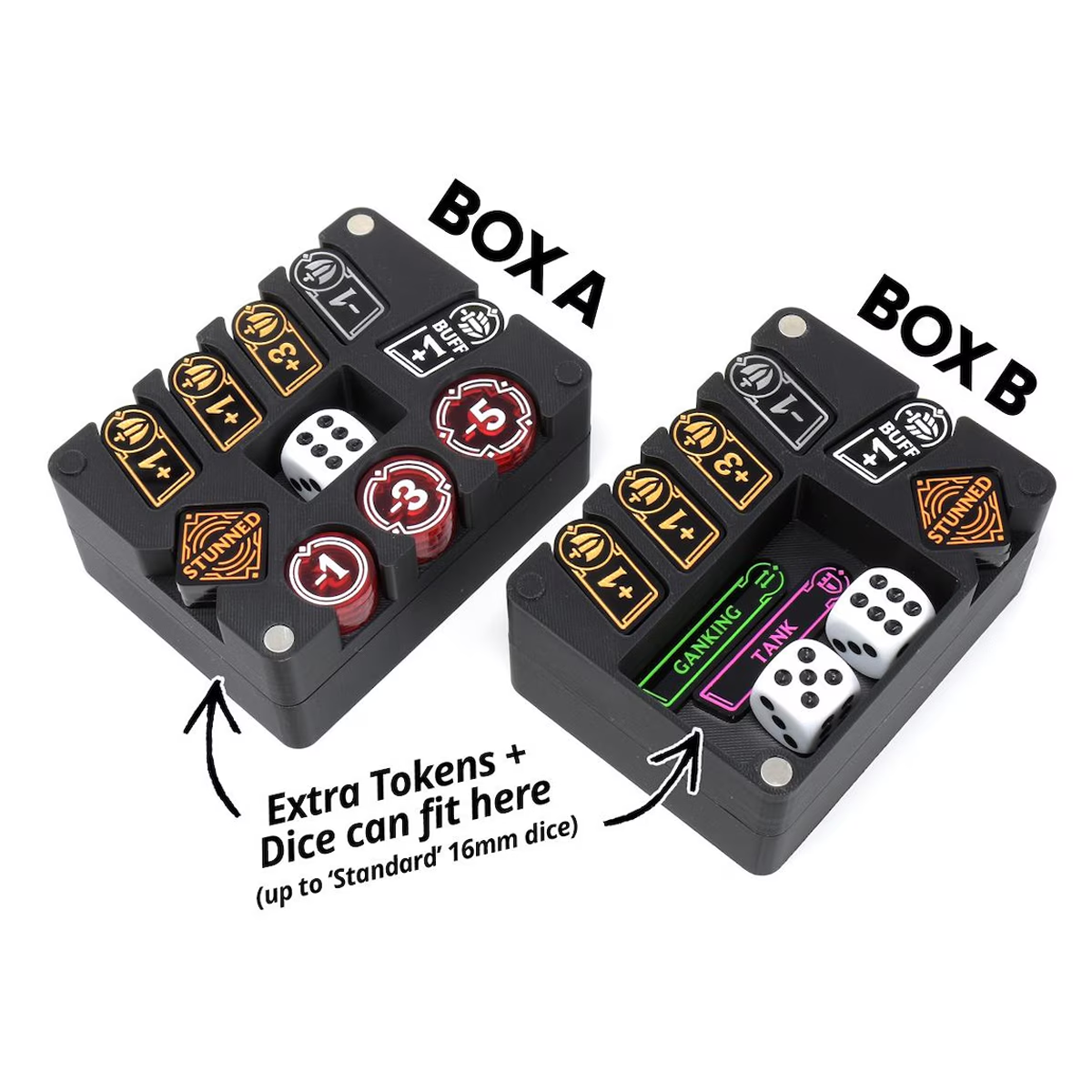 Personalized TCG Token Storage Box - Custom Name 3D Printed Game Accessory Organizer