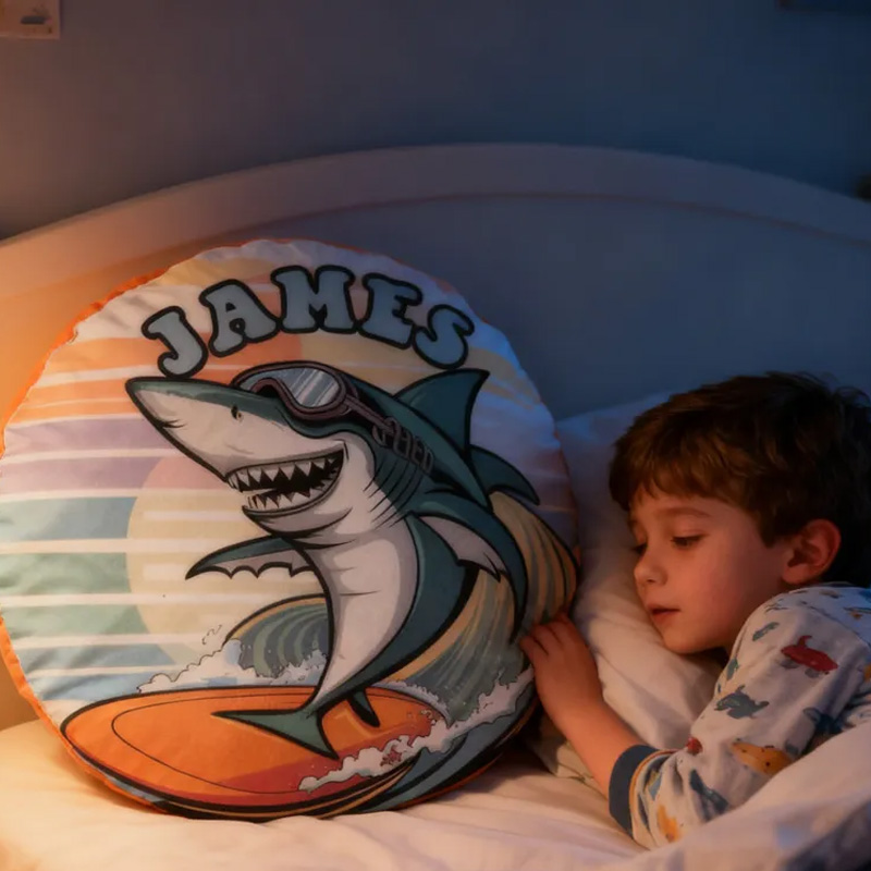 Personalized Suring Shark Pillow Rainbow Throw Pillow Graphic 3D Print Surfing Skateboarding Fitness Decoration Pillow Exercise Sport Pillow for Kids Surfing Skateboarding Lovers