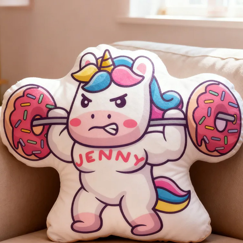 Personalized Fitness Magical Animals Pillow Graphic 3D Print Trainer Fitness Planner Decoration Letter Pillow Exercise Sport Gym Sublimation Design Lift Heavy Shit Gym Rat Weightlifting Pillow for Kids Gym Lovers