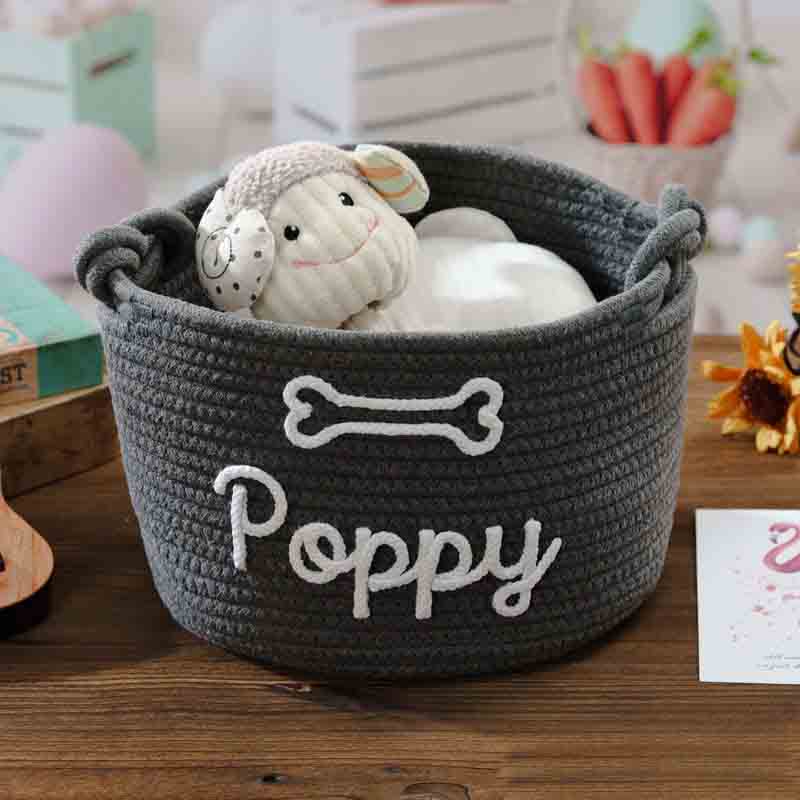 Personalized Pet Lover Dog Cat Name Toy Basket