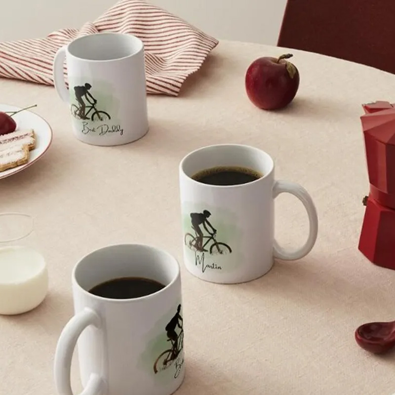 Personalized Cyclist Mug Mountain Bike Silhouette Custom Name for Biker Cycling Riding Lovers