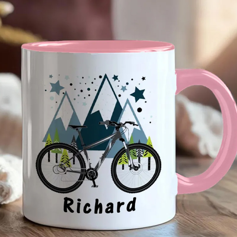 Personalized Cyclist Mug Mountain Bike Gifts Colourful Mug for Biker Friend Birthday for Him or Her for Biker Cycling Riding Lovers