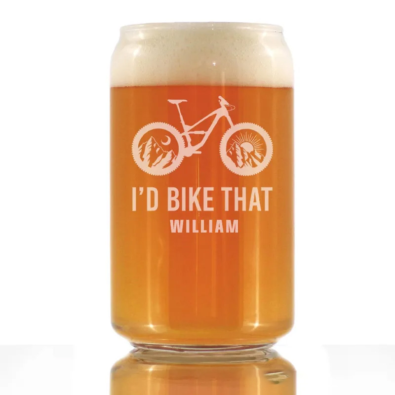 Personalized Id Bike That Pint Glass Mountain Bike Gift for Cyclists Biker Cycling Lovers