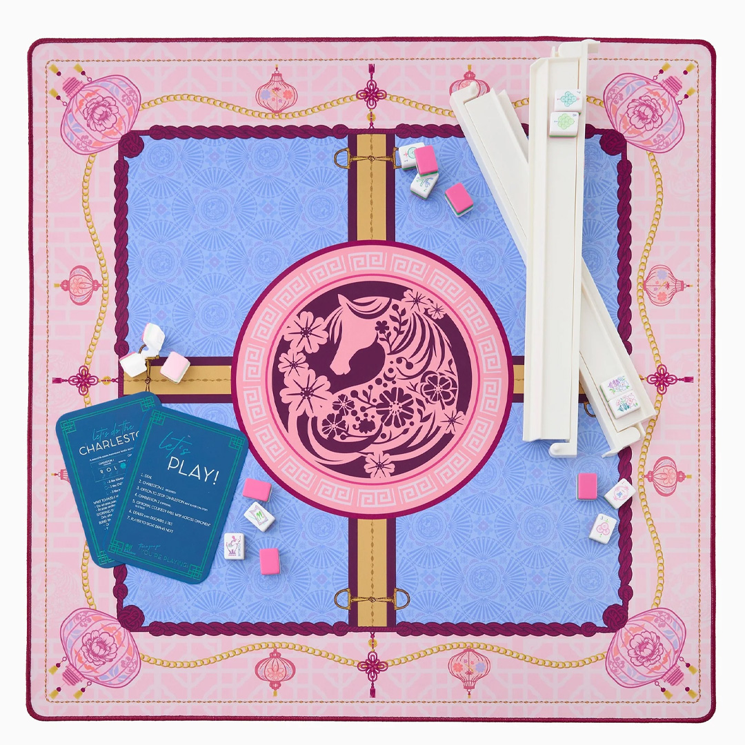 Personalized Year of the Horse Mahj and Martinis Rules Edition Mahjong Mat Custom Text Gift Neoprene Game Surface Travel Portable Playing for Equestrian Lovers