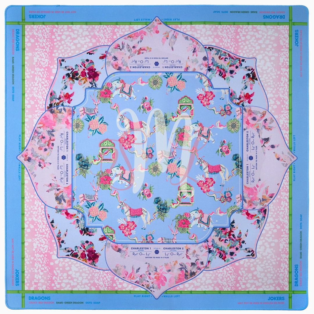 Personalized Year of the Horse Vivara Mahj and Martinis Rules Edition Mahjong Mat Custom Text Gift Neoprene Game Surface Travel Portable Playing for Equestrian Lovers