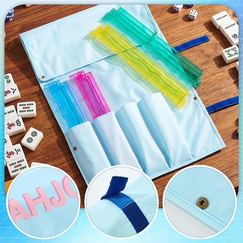 2 Pcs Mahjong Bags for Tiles and Racks Include Mahjong Tile Bag & Rack Bag 37 Inch Protective Sleeve Tile Gift Accessory with Zipper & Letter for Mahj Pusher Not Include Racks& Tiles Pink Blue