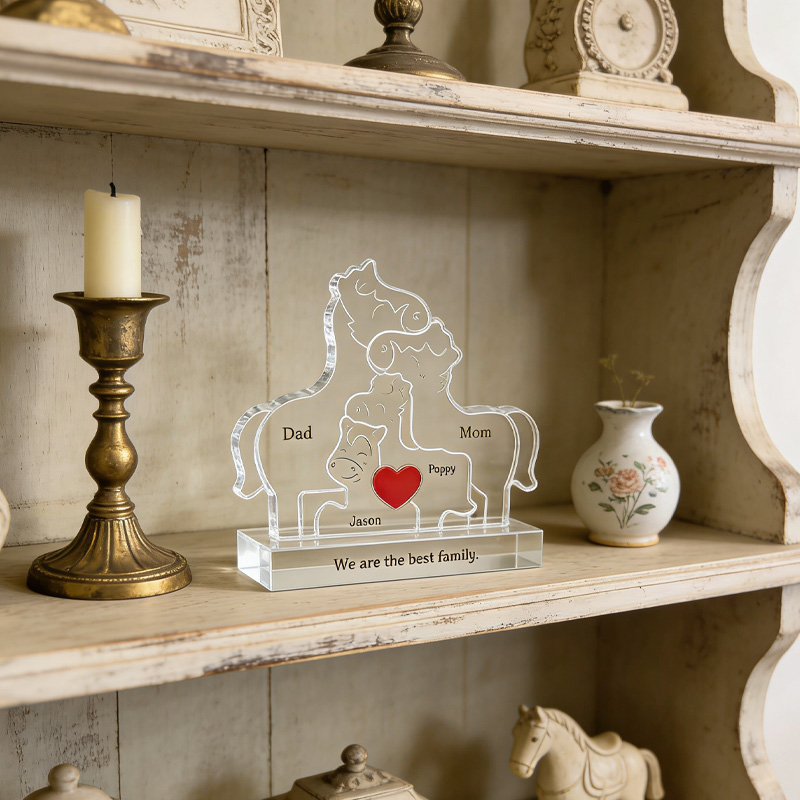 Personalized Acrylic Family Puzzle Adoption Gift Custom Horse Decor Keepsake Family Gift for Equestrain Lovers