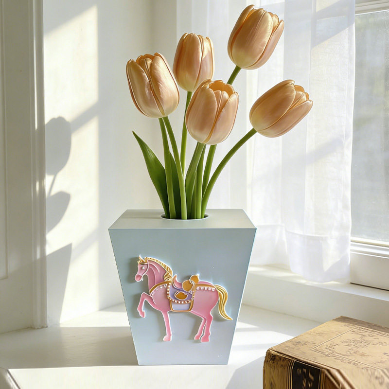 Personalized Horse Vase 3D Print Sculpture Planter Gift for Equestrian Riding Lovers