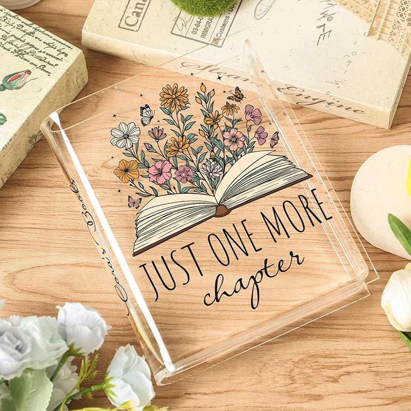 Personalized Acrylic Book Vase With Custom Name Gift for Book Lovers