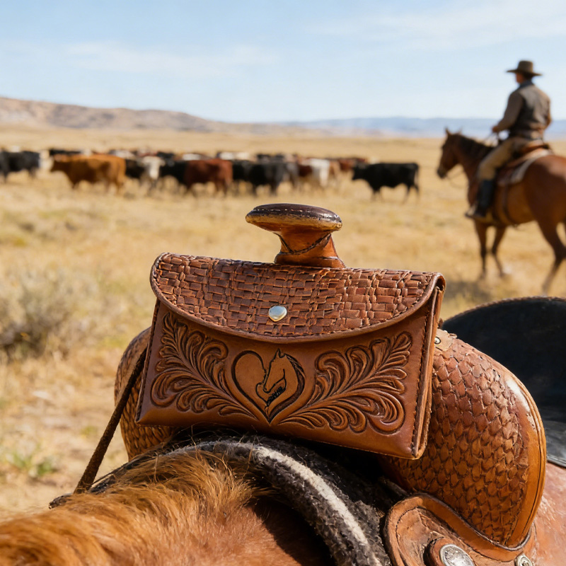 Personalized Saddle Pommel Bag Original Design Saddle Phone Holder Horse Tack Gift for Equestrain Lovers