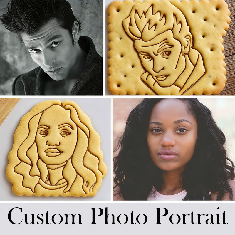 Personalized Photo Face Portrait Cookie Cutter Gift for Her Photo Face Gift Funny Cookie Cutter Gift Idea