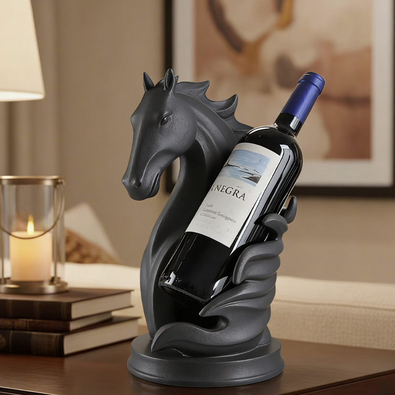 Personalized 3D Printed Horse Shape Wine Rack Bottle Holder Animal Statue Wine Display for Home Bar Unique Home Decor for Equestrain Lovers