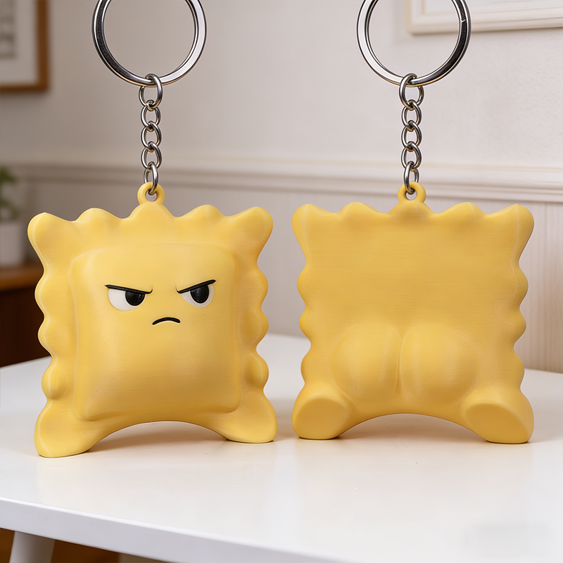 Personalized 3D Printed Cute Ravioli Guy with Butt Cheeks Small Perky-Bottomed Italian Dumpling Keychain Funny Keychain Gift For Her Him