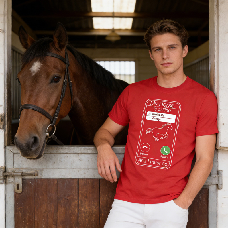 Personalized Funny My Horse is Calling Shirt Cowgirl Western Rodeo Riding Shirt Horse Trainer Dramatic Gelding Gift for Equestrian Lovers