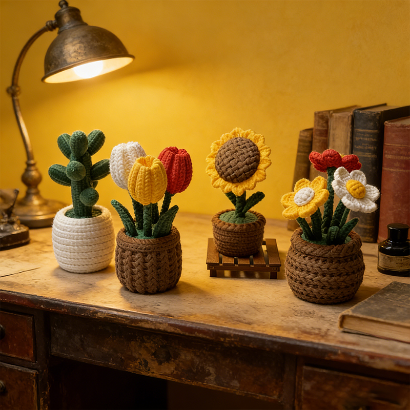 Personalized 3D Printed Flower 3D Tulips Decorations Potted Cacti Gift Home Decoration