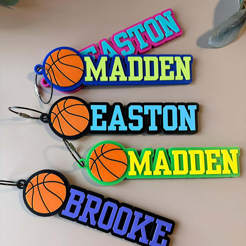  Personalized Basketball Name Keychain Backpack Tags Bag Tag Custom 3D Printed Team Gift End Of Season Gift Great Youth Basketball Gift