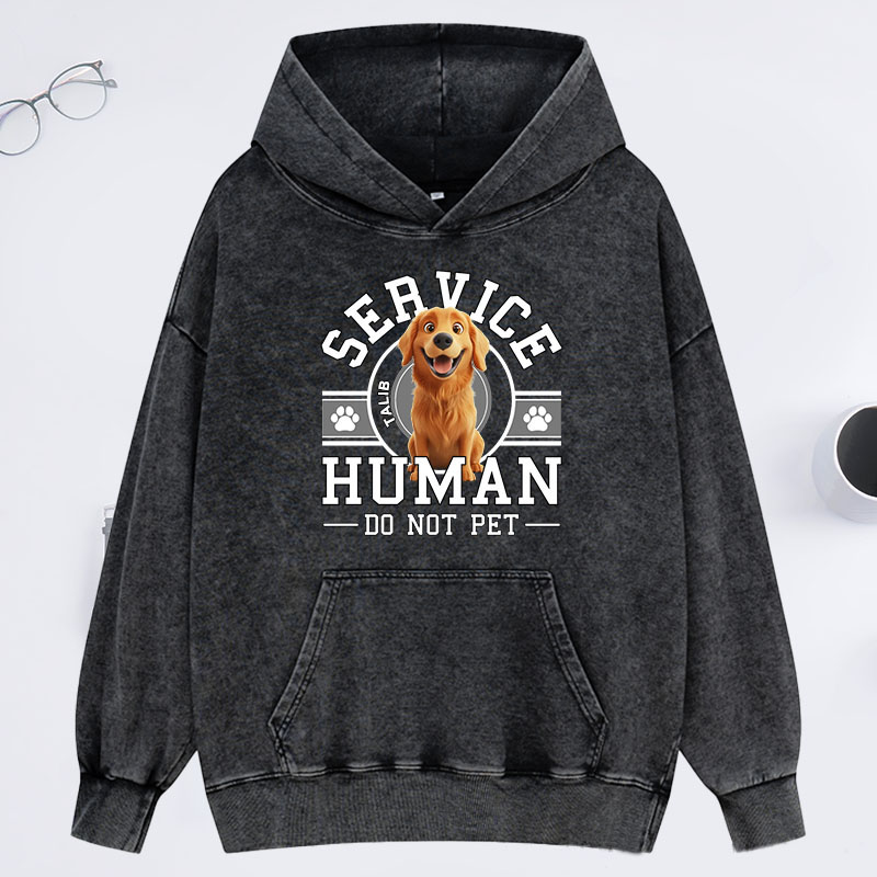 Personalized Dog Lover Service Human Cartoon Classic Washed Hoodies