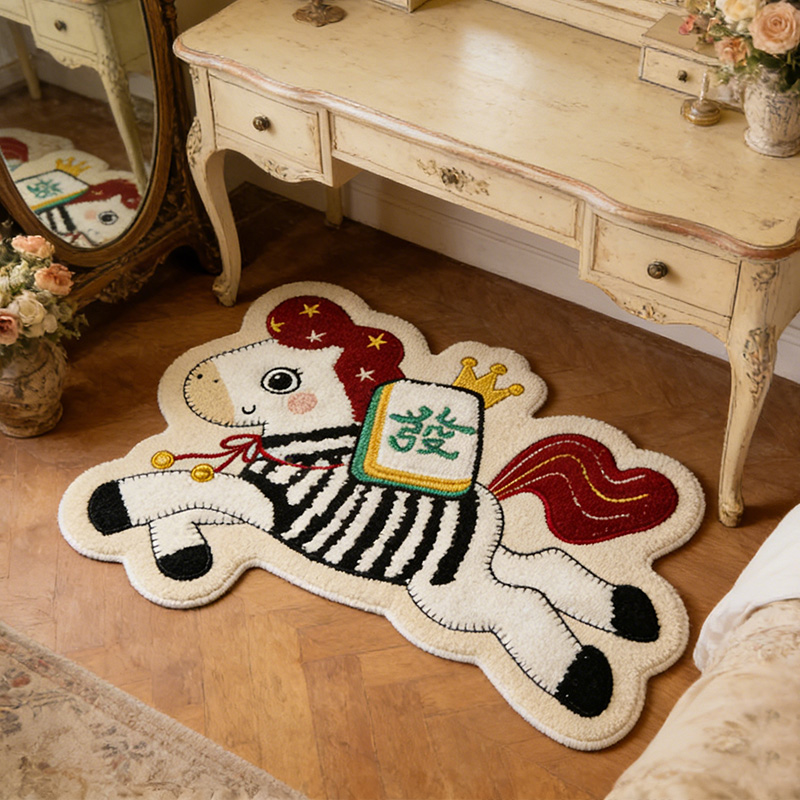 Personalized Mahjong Horse Novelty Rug Add Fun & Luck to Your Bedroom
