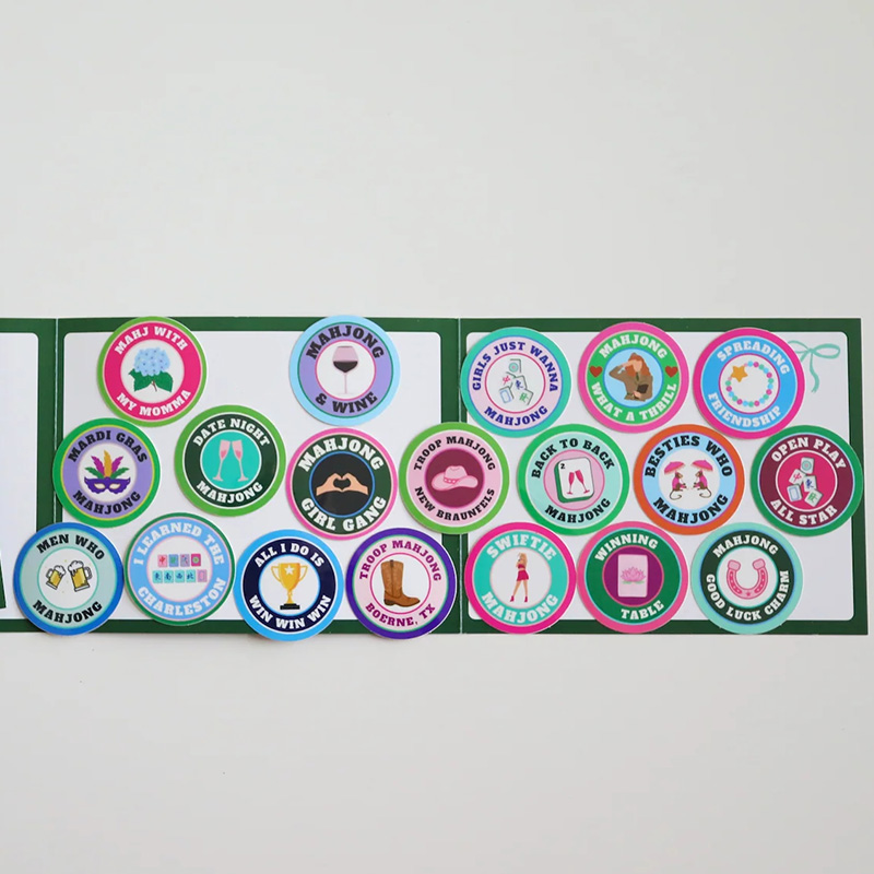 Personalized Mahjong Merit Stickers (18 options - Sold Individually) for Mahiong Lover