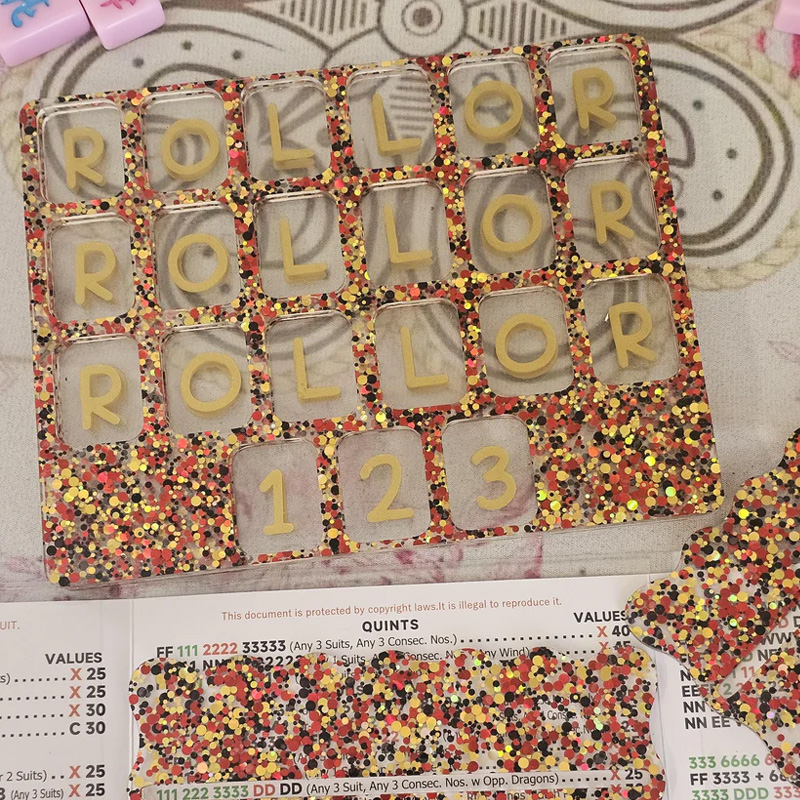 The Classic Sorbet Stripe Acrylic Solo Mahjong Board Marbled 