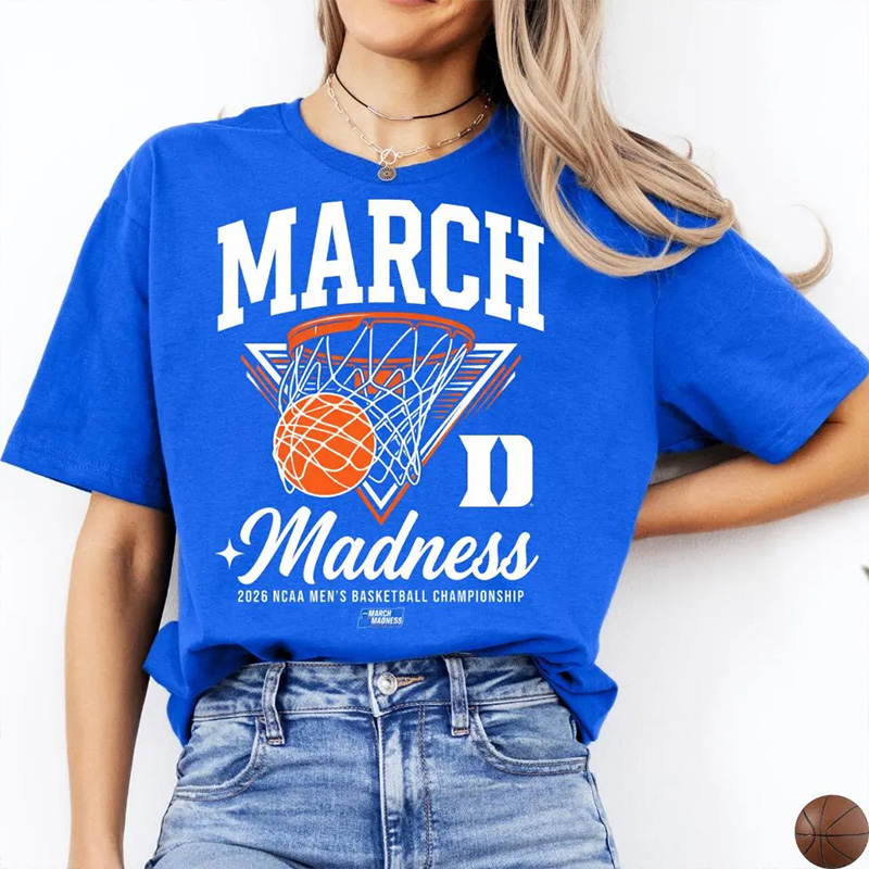 Duke Basketball - 2026 March Madness Basketball - NCAA T-Shirt, Duke Blue Devils Fan Gift, College Basketball Tournament Graphic Tee