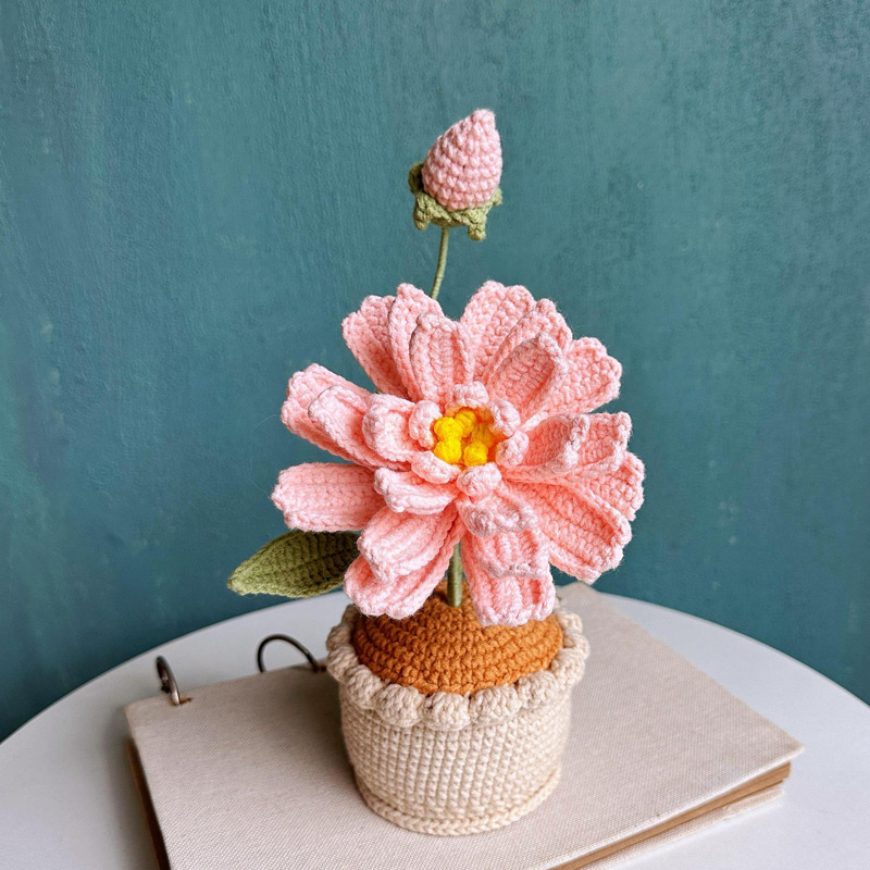 Mothers Day Gift Handmade Knitted Flower Pot Crochet Tulip Plant Gift for Mom Grandma Mother's Day Gifts