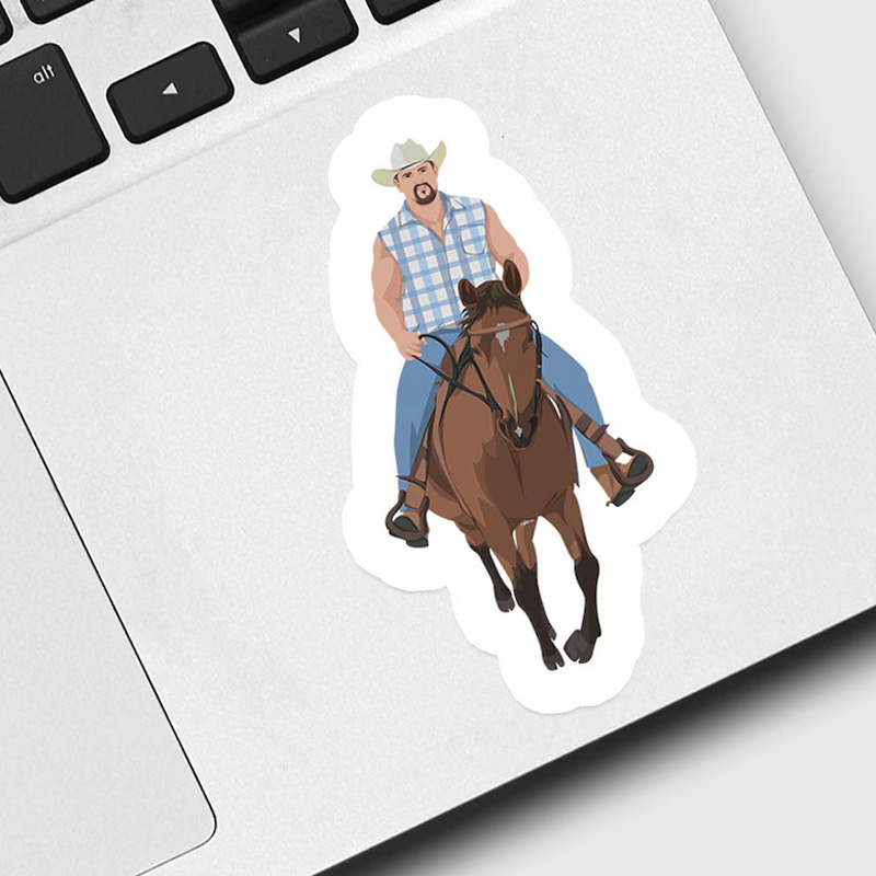Personalized Horse Stickers Equestrian Horseback Riding Stickers Photo Drawing for Equestrian Lovers