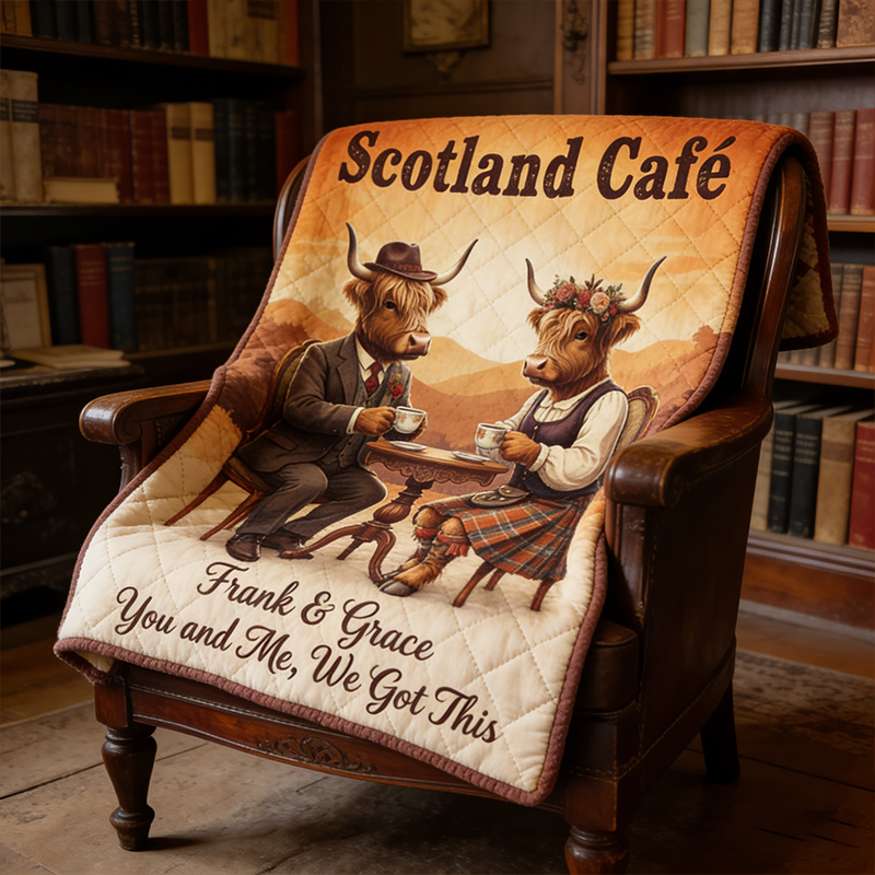 Personalized You and Me We Got This Highland Cow Blanket Scotland Highland Couple Throw Blanket 