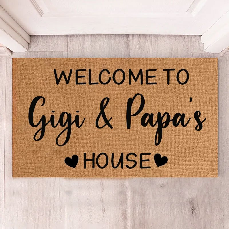 Personalized Welcome to Our Home Doormat Housewarming Gift Durable Curly Mat Indoor Outdoor Door Mat All Weather Non Shedding New Home Decor