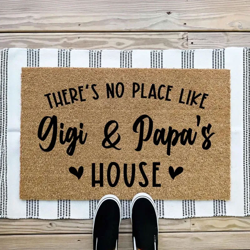 Personalized There Is No Place Like Our House Doormat Housewarming Gift Welcome Mat for New Home Indoor Outdoor Door Mat Family Home Decor Rug