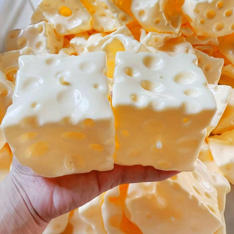Giant Cheese Vaseline Moldable Non-Rebound Squishy Ball - Stress Relief Gift for Weak Hands