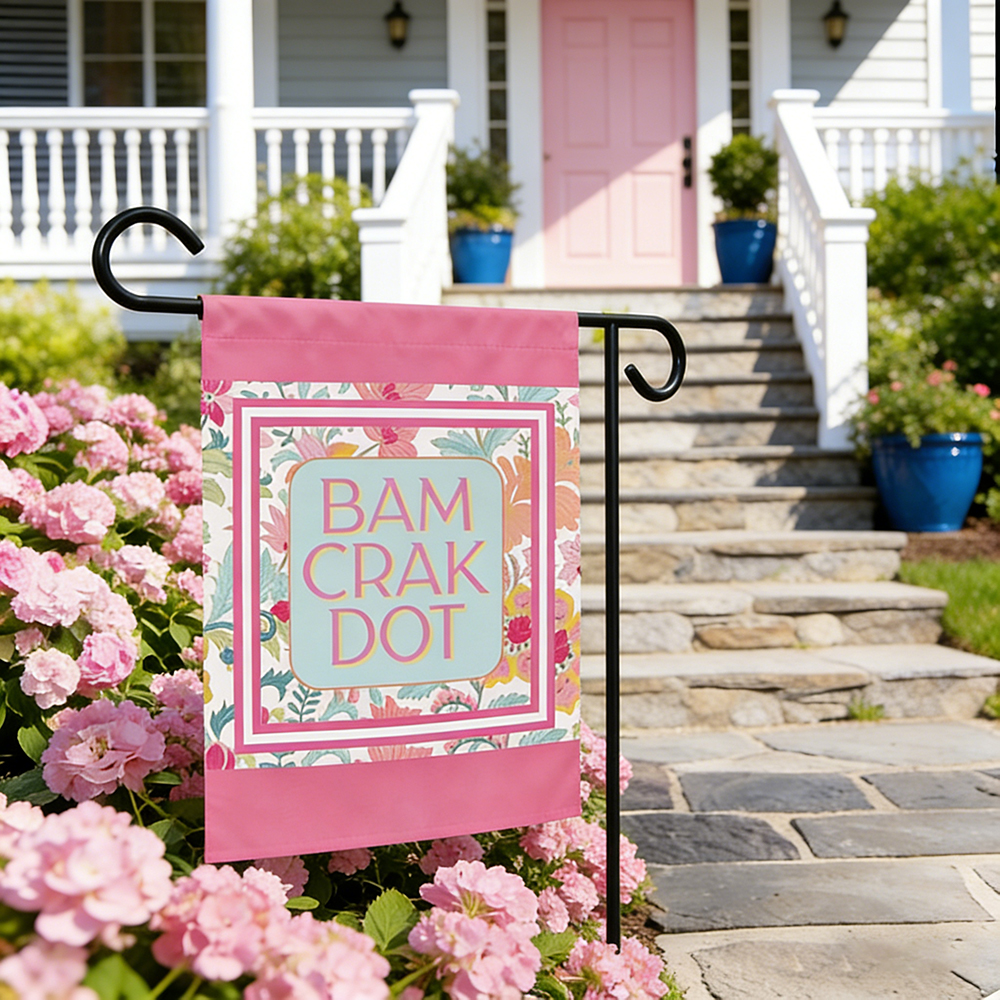 Bam Crak Dot Mahjong Garden Flag Colorful Outdoor Yard Decoration for Mahjong Lovers Friends and Game Nights