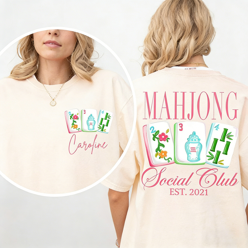 Custom Mahjong Social Club Shirt Mahjong Lover T Shirt Matching Mahjong Club Tee Personalized Mahjong Tournament Tee