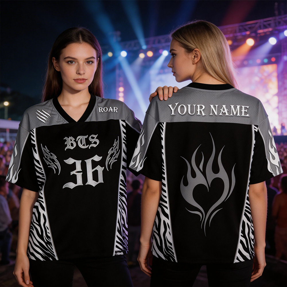 Personalized Name and Number Jersey Shirt – Custom Flame Wing Team Shirt with Animal Print