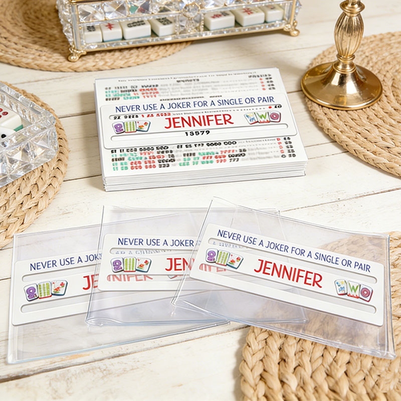 Personalized Mahjong Line Reader and Plastic Sleeve for Large Card National Mahjong League Card Protector Mahjong Line Finder Mahjong Accessories
