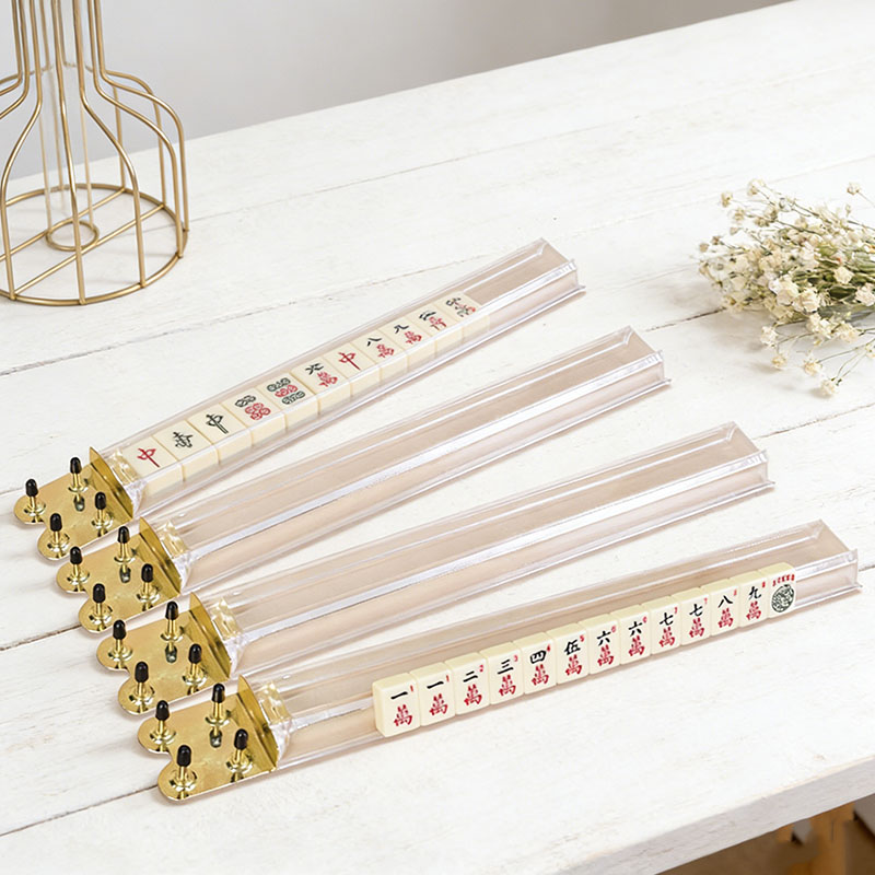Mahjong Racks and Bag Set Transparent Color Injected Acrylic Matte Finish