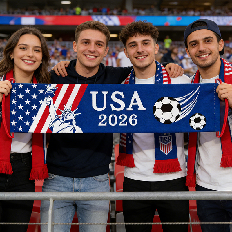 2026 Soccer Match National Flag 4 Pack Banners Handheld National Flag Banners for Soccer Fans