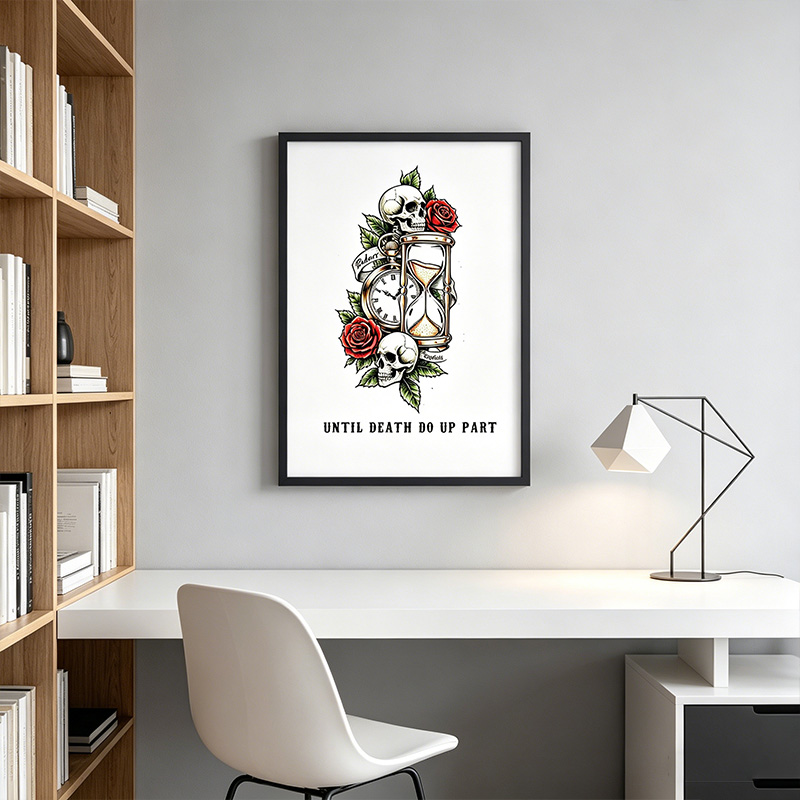 Personalized Couple Skeleton Print Poster Until Death Do Up Part Poster Couple Gift 