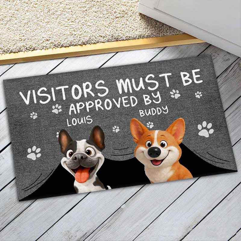 Personalized Dog Lover Approved By Dog Cartoon Version Doormat