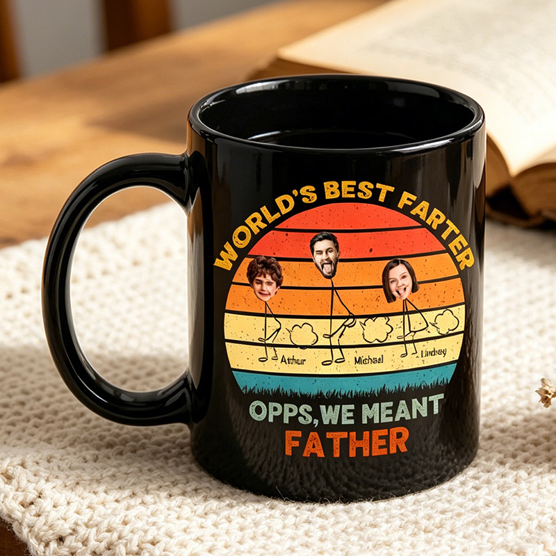 Personalized Words Best Fater Opps We Meant Father Mug Custom 11 oz Ceramic Mug with Kids Photos Father's Day Gifts for Dad