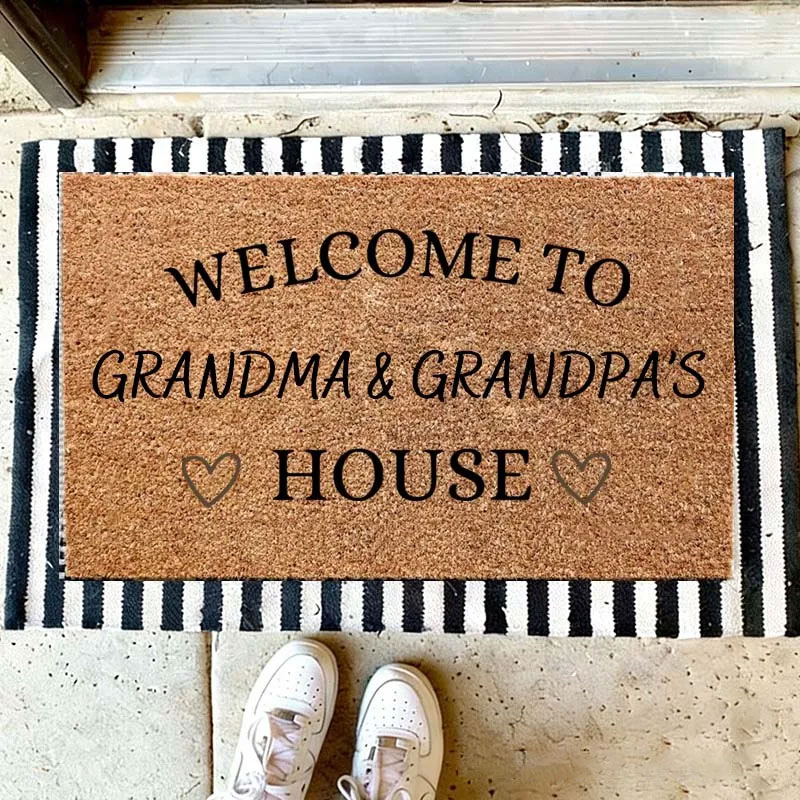 Personalized Welcome to Our House Doormat Housewarming Gift Durable Welcome Mat for New Home Indoor Outdoor Door Mat Family Home Decor Rug