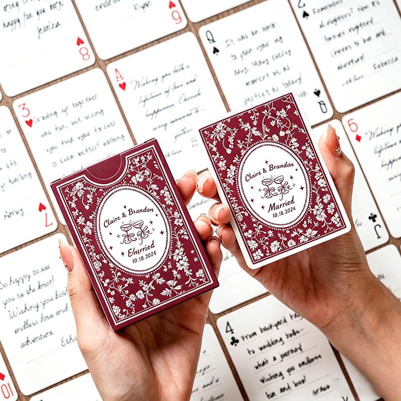 Personalized Fun Wedding Guest Message Playing Cards Deck Personalized Wedding Guest Book Alternative - Unique Wedding Playing Cards